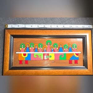 La Ultima Cena. Colorful Wooden Framed Art